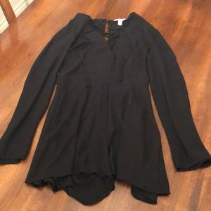 Black Laceup Up the Front Romper